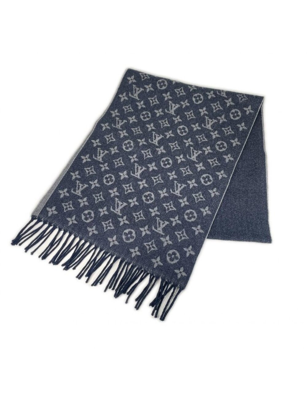Louis Vuitton Etole AW Scarf Cashmere Wool Navy